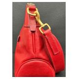 Dooney & Bourke Red Leather Shoulder Bag with Brass Hardware Dooney & Bourke Red Leather Shoulder Bag with Brass Hardware