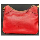 Dooney & Bourke Red Leather Shoulder Bag with Brass Hardware Dooney & Bourke Red Leather Shoulder Bag with Brass Hardware