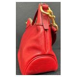Dooney & Bourke Red Leather Shoulder Bag with Brass Hardware Dooney & Bourke Red Leather Shoulder Bag with Brass Hardware