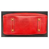 Dooney & Bourke Red Leather Shoulder Bag with Brass Hardware Dooney & Bourke Red Leather Shoulder Bag with Brass Hardware