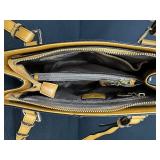Bostanten Cream and Tan Leather Tote Bag with Double Straps Bostanten Cream and Tan Leather Tote Bag with Double Straps