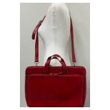 Lodis Red Leather Briefcase Laptop Bag with Detachable Strap Lodis Red Leather Briefcase Laptop Bag with Detachable Strap