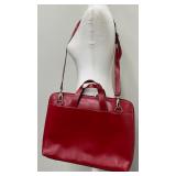 Lodis Red Leather Briefcase Laptop Bag with Detachable Strap Lodis Red Leather Briefcase Laptop Bag with Detachable Strap
