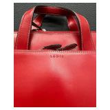 Lodis Red Leather Briefcase Laptop Bag with Detachable Strap Lodis Red Leather Briefcase Laptop Bag with Detachable Strap