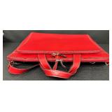 Lodis Red Leather Briefcase Laptop Bag with Detachable Strap Lodis Red Leather Briefcase Laptop Bag with Detachable Strap