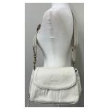 American Leather Co. White Pebbled Leather Crossbody Handbag American Leather Co. White Pebbled Leather Crossbody Handbag