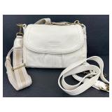 American Leather Co. White Pebbled Leather Crossbody Handbag American Leather Co. White Pebbled Leather Crossbody Handbag