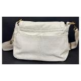 American Leather Co. White Pebbled Leather Crossbody Handbag American Leather Co. White Pebbled Leather Crossbody Handbag
