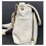 American Leather Co. White Pebbled Leather Crossbody Handbag American Leather Co. White Pebbled Leather Crossbody Handbag