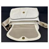 American Leather Co. White Pebbled Leather Crossbody Handbag American Leather Co. White Pebbled Leather Crossbody Handbag