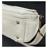 American Leather Co. White Pebbled Leather Crossbody Handbag American Leather Co. White Pebbled Leather Crossbody Handbag