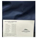 Longchamp Le Pliage Large Navy Nylon Tote Bag with Brown Leather Trim Longchamp Le Pliage Large Navy Nylon Tote Bag with Brown Leather Trim