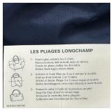 Longchamp Le Pliage Large Navy Nylon Tote Bag with Brown Leather Trim Longchamp Le Pliage Large Navy Nylon Tote Bag with Brown Leather Trim