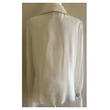 Dana Buchman Ivory Ruffle Front Long Sleeve Blouse Dana Buchman Ivory Ruffle Front Long Sleeve Blouse