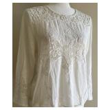 Endless Rose White Embroidered Cotton Lace Blouse, Size M Endless Rose White Embroidered Cotton Lace Blouse, Size M