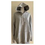 Polo Ralph Lauren Gray Hoodie with White Stripe Sleeves - XL/TG Polo Ralph Lauren Gray Hoodie with White Stripe Sleeves - XL/TG