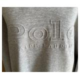 Polo Ralph Lauren Gray Hoodie with White Stripe Sleeves - XL/TG Polo Ralph Lauren Gray Hoodie with White Stripe Sleeves - XL/TG