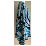 Funky Michael Kors XL Blue Black Swirl Print Poncho Blouse with Lace-Up Neck Funky Michael Kors XL Blue Black Swirl Print Poncho Blouse with Lace-Up Neck