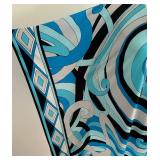Funky Michael Kors XL Blue Black Swirl Print Poncho Blouse with Lace-Up Neck Funky Michael Kors XL Blue Black Swirl Print Poncho Blouse with Lace-Up Neck
