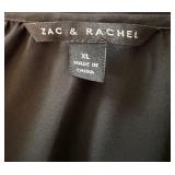 Zac & Rachel XL Black Sheer Blouse with Lattice Sleeve Detail Zac & Rachel XL Black Sheer Blouse with Lattice Sleeve Detail