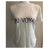 Banner Day Bon Voyage White Linen T-Shirt, Size 1 Banner Day Bon Voyage White Linen T-Shirt, Size 1