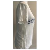 Banner Day Bon Voyage White Linen T-Shirt, Size 1 Banner Day Bon Voyage White Linen T-Shirt, Size 1