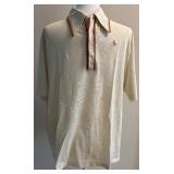 Grand Slam Cream Polo Shirt with Brown Trim and Penguin Logo Grand Slam Cream Polo Shirt with Brown Trim and Penguin Logo