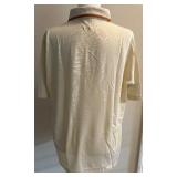 Grand Slam Cream Polo Shirt with Brown Trim and Penguin Logo Grand Slam Cream Polo Shirt with Brown Trim and Penguin Logo
