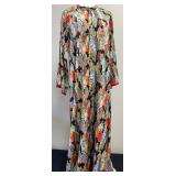 Vintage Natori Kimono Robe with Colorful Figures Design and Zip Up Front Closure - Size M Vintage Natori Kimono Robe with Colorful Figures Design and Zip Up Front Closure - Size M