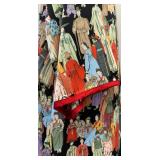 Vintage Natori Kimono Robe with Colorful Figures Design and Zip Up Front Closure - Size M Vintage Natori Kimono Robe with Colorful Figures Design and Zip Up Front Closure - Size M