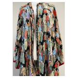Vintage Natori Kimono Robe with Colorful Figures Design and Zip Up Front Closure - Size M Vintage Natori Kimono Robe with Colorful Figures Design and Zip Up Front Closure - Size M