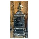 Antique Cast Iron Parlor Stover with Topper Nickle Plated / Sparkling Universal / No 135 Antique Cast Iron Parlor Stover with Topper Nickle Plated / Sparkling Universal / No 135