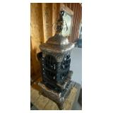 Antique Cast Iron Parlor Stover with Topper Nickle Plated / Sparkling Universal / No 135 Antique Cast Iron Parlor Stover with Topper Nickle Plated / Sparkling Universal / No 135