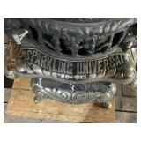 Antique Cast Iron Parlor Stover with Topper Nickle Plated / Sparkling Universal / No 135 Antique Cast Iron Parlor Stover with Topper Nickle Plated / Sparkling Universal / No 135
