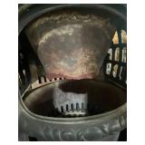 Antique Cast Iron Parlor Stover with Topper Nickle Plated / Sparkling Universal / No 135 Antique Cast Iron Parlor Stover with Topper Nickle Plated / Sparkling Universal / No 135