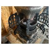 Antique Cast Iron Parlor Stover with Topper Nickle Plated / Sparkling Universal / No 135 Antique Cast Iron Parlor Stover with Topper Nickle Plated / Sparkling Universal / No 135