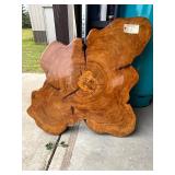 Large Wooden Slab Wood - 4 1/2 thick - 52" x 42" Cleared Large Wooden Slab Wood - 4 1/2 thick - 52" x 42" Cleared