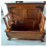 42" wide Vintage Hall Bench with storage, Oak 42" wide Vintage Hall Bench with storage, Oak