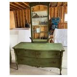 Vintage wooden dresser and mirror Vintage wooden dresser and mirror