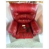 Leather Red Power Recliner, Electric Leather Red Power Recliner, Electric