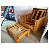 Wooden Chair & Foot Stool, no pads Wooden Chair & Foot Stool, no pads