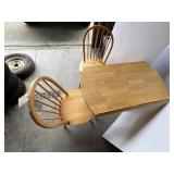 Blond wood table & chair set Blond wood table & chair set