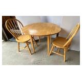 Blond wood table & chair set Blond wood table & chair set