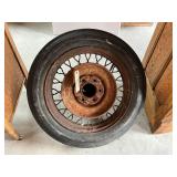 Antique wire wheel & tire Antique wire wheel & tire