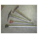 (F-2) 2 Vintage Pick Axes and 2 Han... (F-2) 2 Vintage Pick Axes and 2 Han...