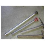 (F-2) 2 Vintage Pick Axes and 2 Han... (F-2) 2 Vintage Pick Axes and 2 Han...