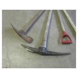 (F-2) 2 Vintage Pick Axes and 2 Han... (F-2) 2 Vintage Pick Axes and 2 Han...