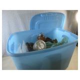 (F-2) Tote of Assorted Glass Decor/... (F-2) Tote of Assorted Glass Decor/...