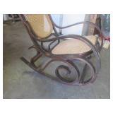 (EC1) Wood Rocking Chair with Wicke... (EC1) Wood Rocking Chair with Wicke...