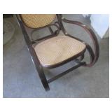 (EC1) Wood Rocking Chair with Wicke... (EC1) Wood Rocking Chair with Wicke...